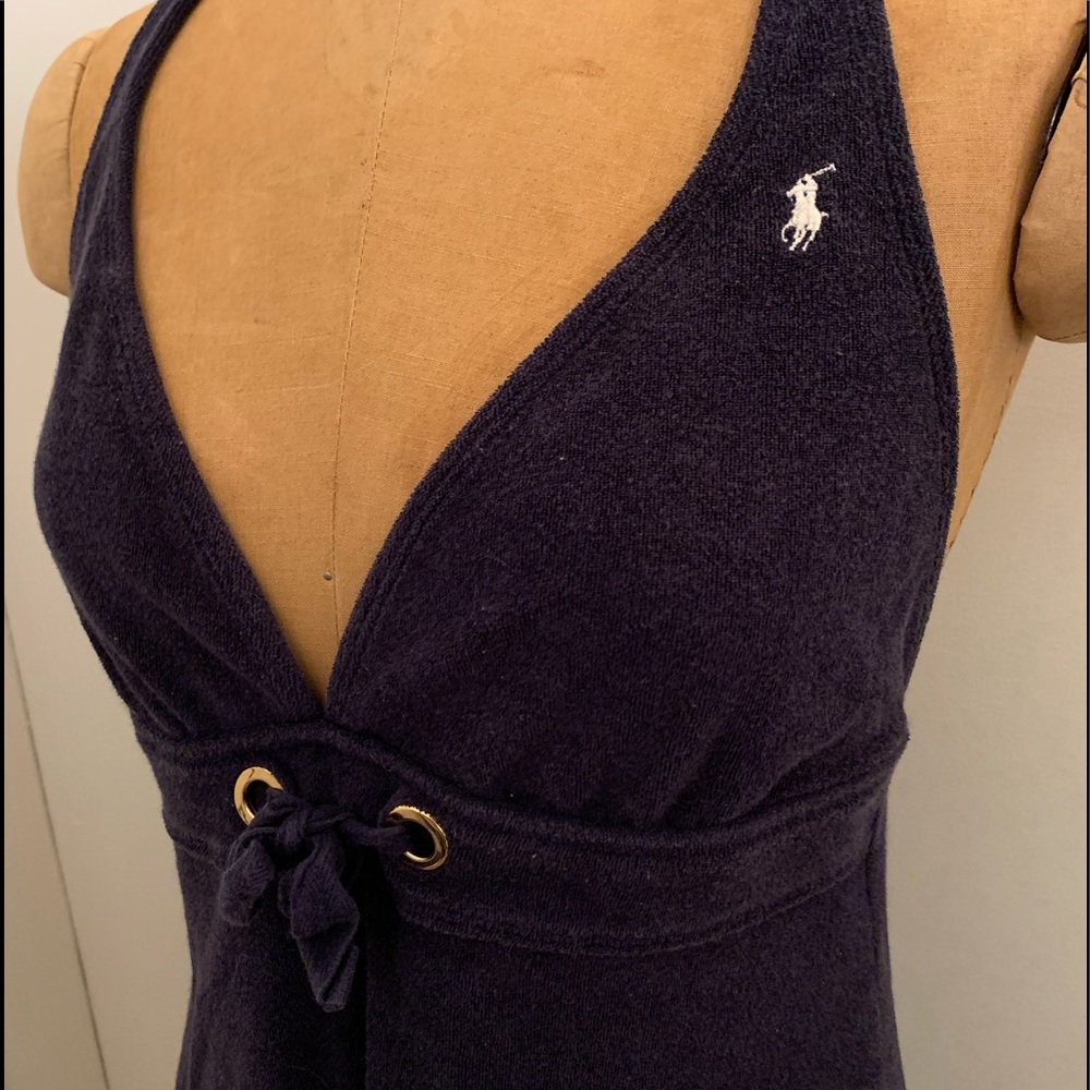Ralph Lauren V Neck Cover up Terry Halter Dress